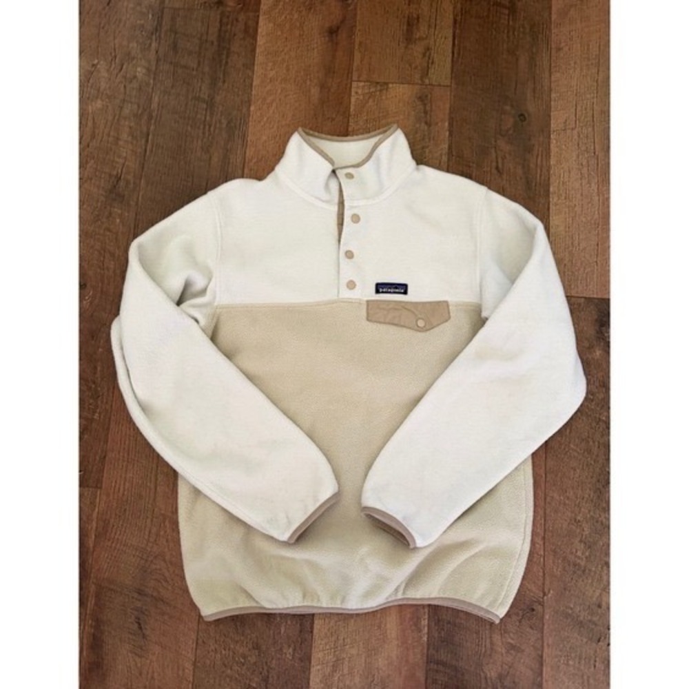 Patagonia Synchilla Snap-T Fleece Pullover Women M Cream Tan